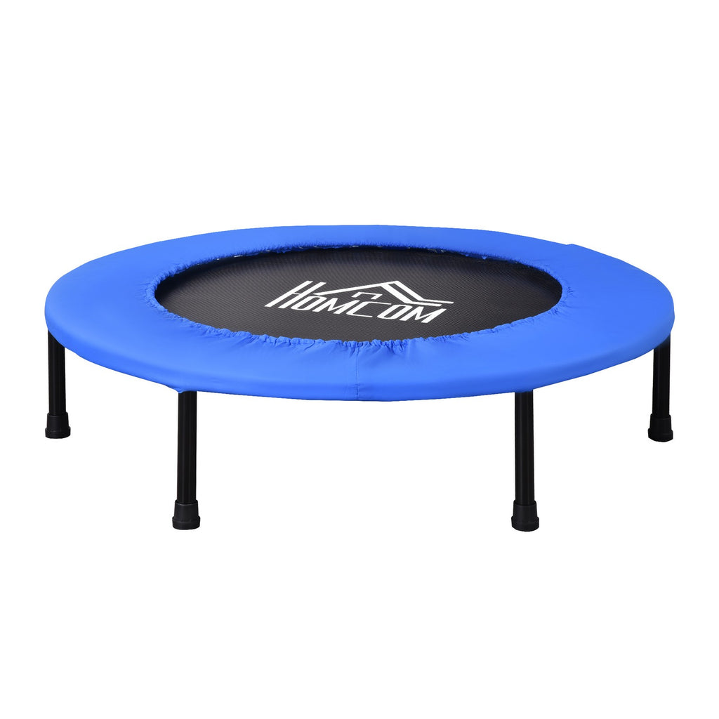 Fitness Trampolin Ø91 Cm Mini Trampoline Mit Rutschfesten Füßen Schwarz+Blau