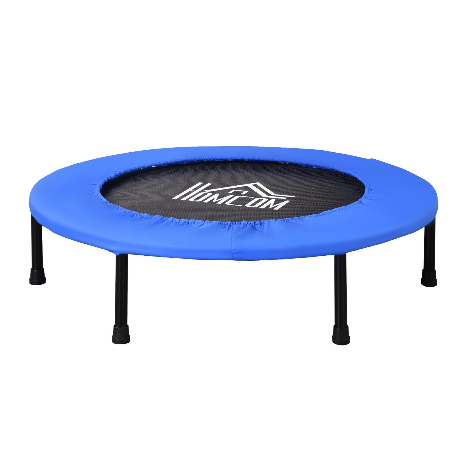 Fitness Trampolin Ø91 Cm Mini Trampoline Mit Rutschfesten Füßen Schwarz+Blau