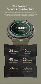 Amazfit T Rex 2 Smartwatch T Rex 2 Dual Band Route Import 150 Built In Sports Modes Smart Watch.