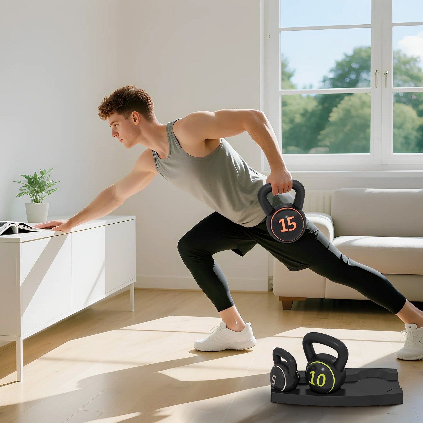 Kettlebell, 2,2Kg, 4,5Kg, 6,8Kg Kugelhantel, 3Er Set Kugelgewicht Für Gymnastik