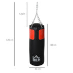 Box-Set Boxsack Hanging Boxing Heavy Bag Mit Boxhandschuhe 16 KG Schwarz+Rot