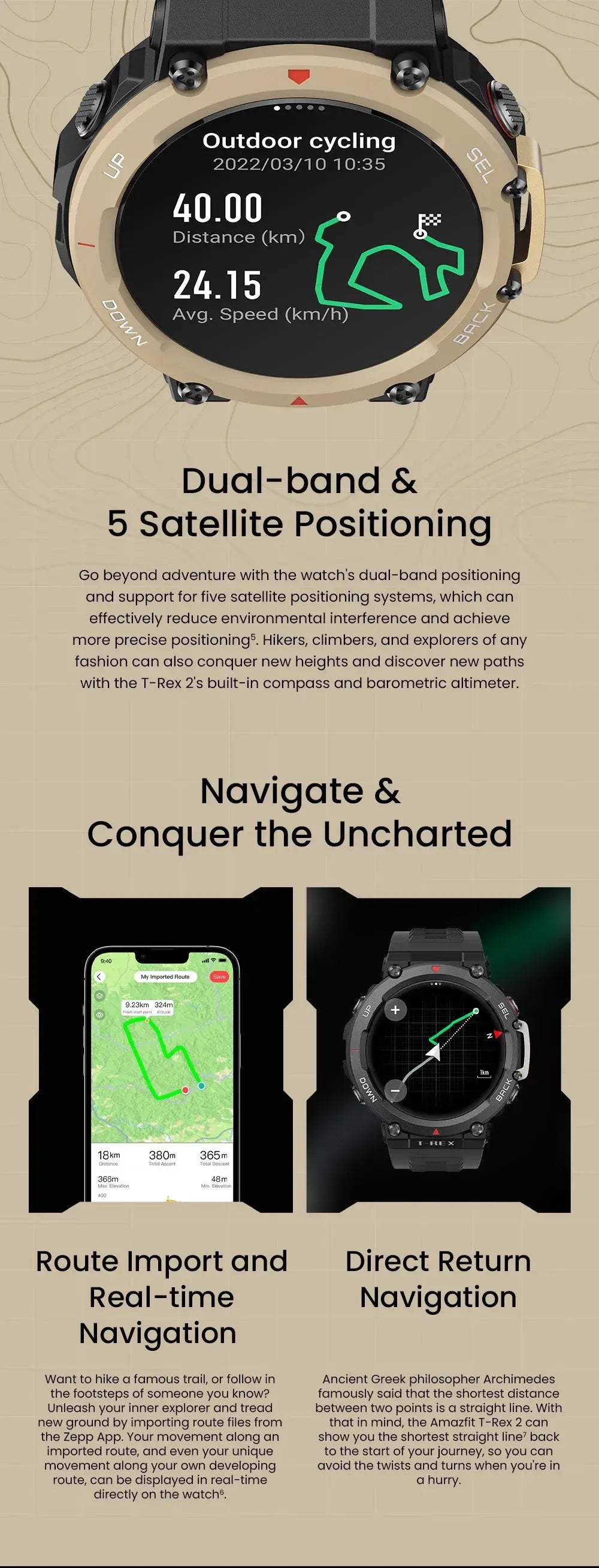 Amazfit T Rex 2 Smartwatch T Rex 2 Dual Band Route Import 150 Built In Sports Modes Smart Watch.