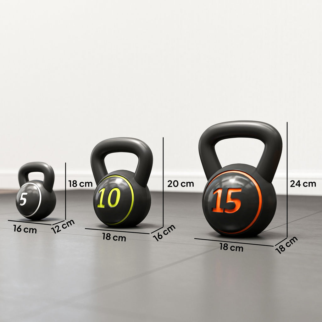 Kettlebell, 2,2Kg, 4,5Kg, 6,8Kg Kugelhantel, 3Er Set Kugelgewicht Für Gymnastik