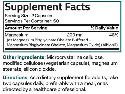 Magnesium Glycinate Supplement Capsules in a Bottle