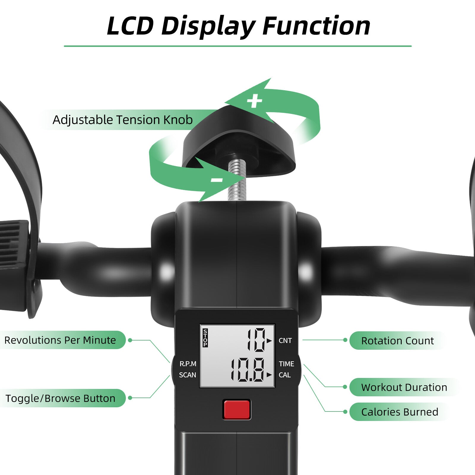 LCD Mini Heimtrainer Arm Und Beintrainer Bike Pedaltrainer Crosstrainer Stepper