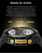 Amazfit T Rex 2 Smartwatch T Rex 2 Dual Band Route Import 150 Built In Sports Modes Smart Watch.