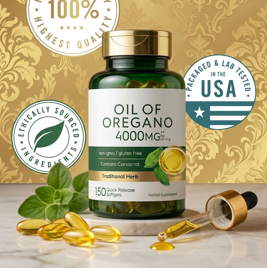 Cápsulas de óleo de orégão selvagem (150 Softgels): Proteção vegetal em dose elevada