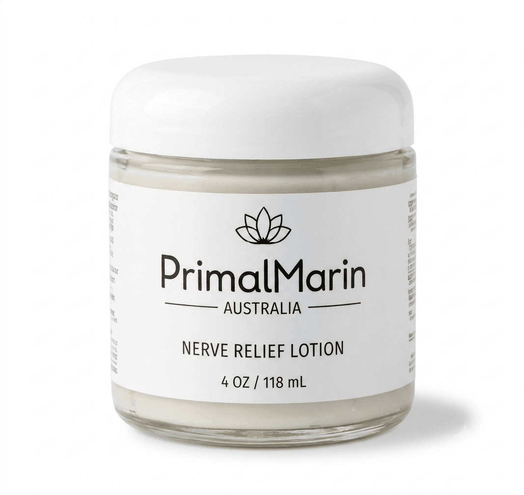 PrimalMarin Nerve Relief لوشن للجسم، كريم ترطيب وتهدئة للبشرة الجافة والخشنة