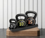 Set de 3 Kettlebells com pesos de 2,2 kg, 4,5 kg e 6,8 kg para ginástica