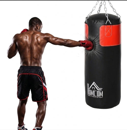 Box-Set Boxsack Hanging Boxing Heavy Bag Mit Boxhandschuhe 16 KG Schwarz+Rot