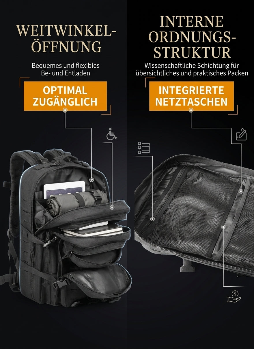 Taktisk 45L Outdoor Rygsæk - Ergonomisk, Rivningsfast & Vandtæt