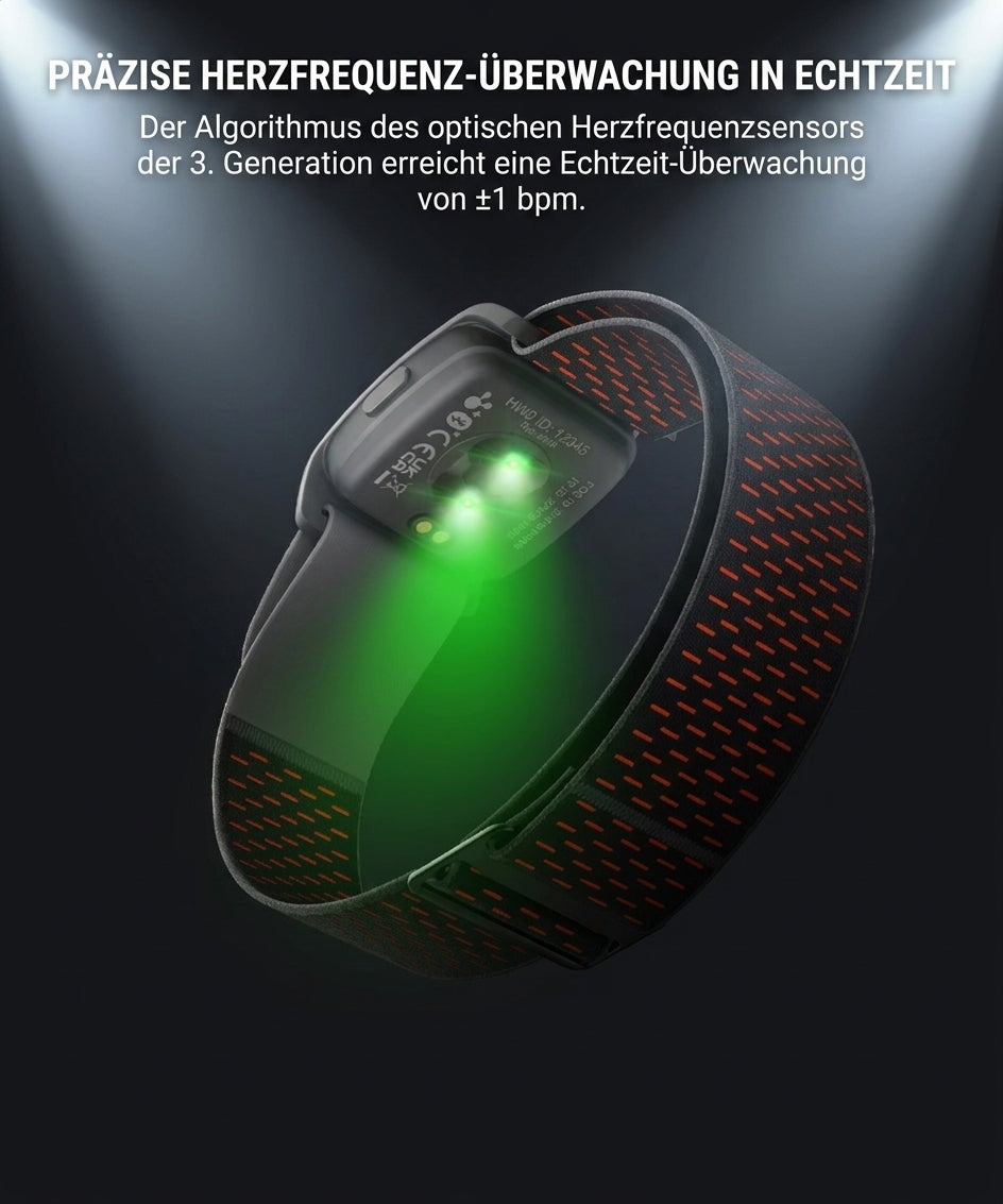 Bracciale monitor di frequenza cardiaca con zone di frequenza e sensore di calorie