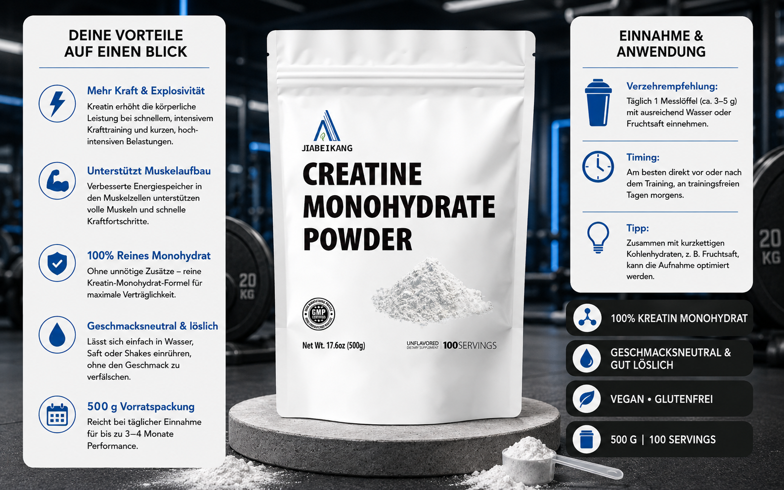 Creatina Monoidratada Pura 100%: Para Força e Crescimento Muscular