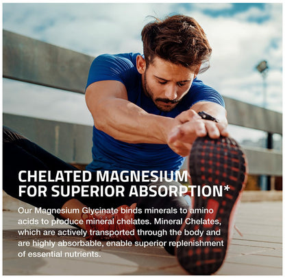 Magnesium Glycinate Supplement Capsules in a Bottle