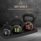 Kettlebell, 2,2Kg, 4,5Kg, 6,8Kg Kugelhantel, 3Er Set Kugelgewicht Für Gymnastik