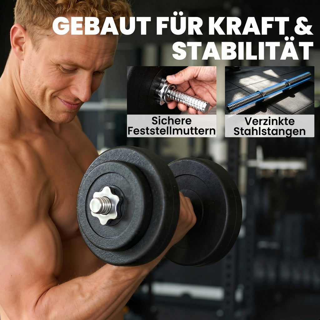Hantelset 2Er Kurzhanteln, 50 Kg Kurzhantel Set Für Krafttraining, Fitness Stahl