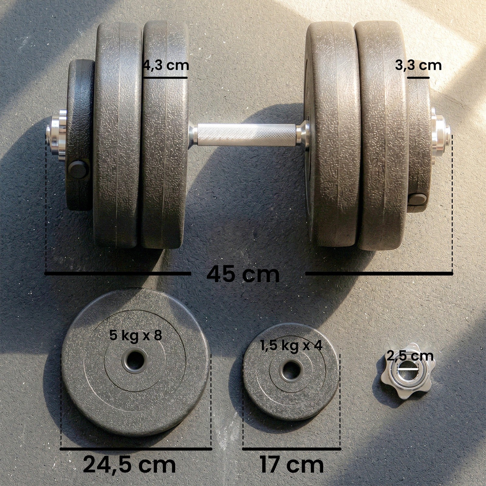 Hantelset 2Er Kurzhanteln, 50 Kg Kurzhantel Set Für Krafttraining, Fitness Stahl