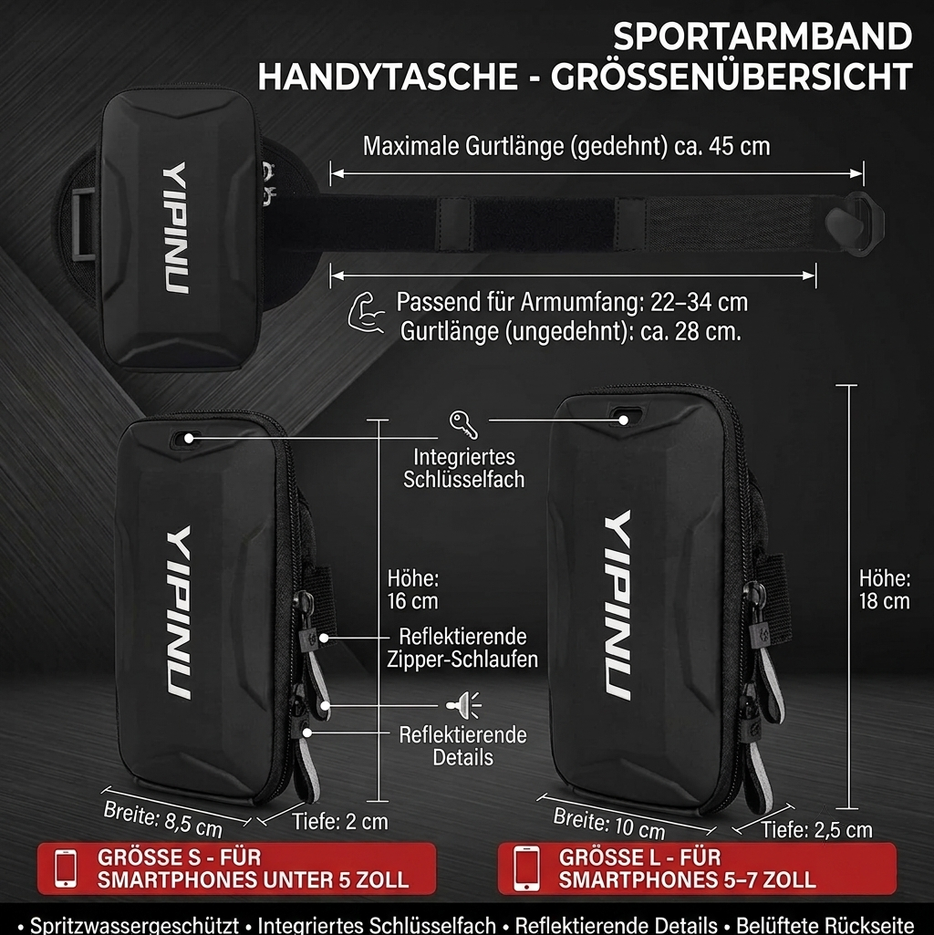 Sportarmtasche | Wasserdicht & Reflektierend | Laufen, Radfahren, Outdoor, Gym