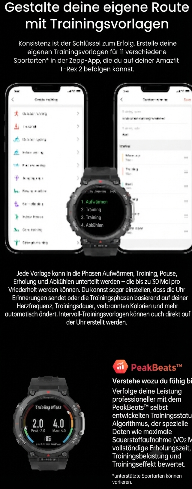 Amazfit T-Rex 2 Smartwatch mit Dual-Band, Routenimport und 150 Sportmodi